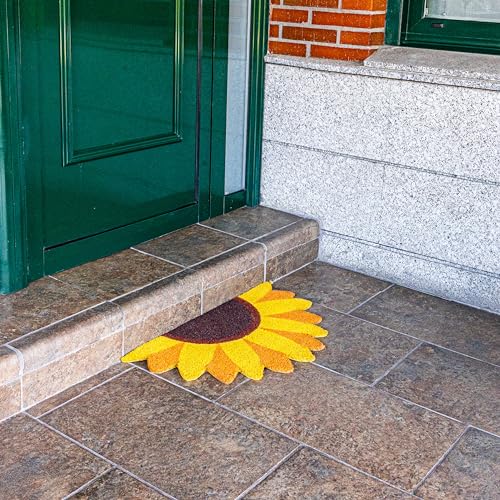 Fisura, “Sunflower” Coir Door Mat, Dirt Trapper Doormat with Non-Slip PVC Backing - Image 2