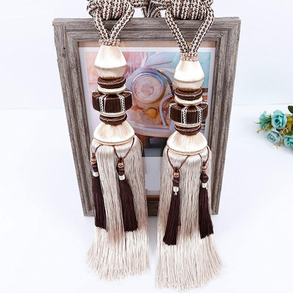 Accessoires décoratifs pour rideaux - Accessoires de rideaux - Boule de cerclage - Corde - Pompons - Lot de 6