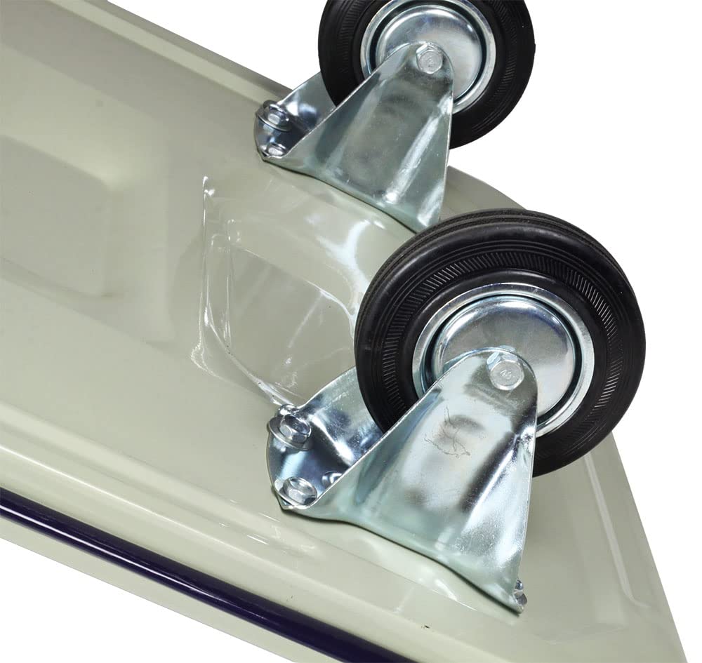 Svelt Carrello Portatutto Professionale in Acciaio – Maniglione Richiudibile a Pedale, Portata 300 Kg, Ruote Piene Antiforatura, Piattaforma 57,5x80 cm