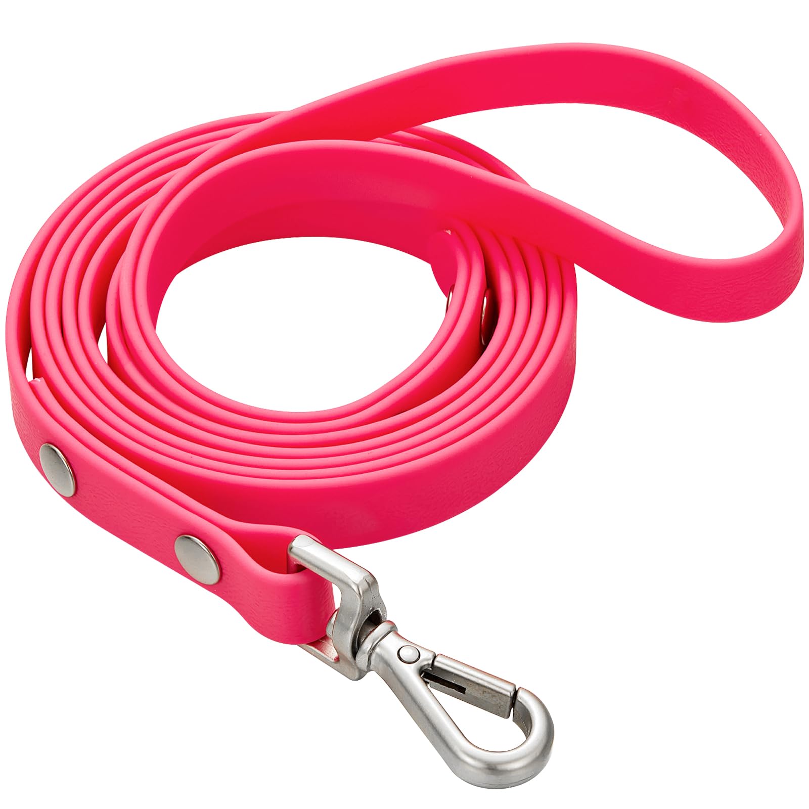 Waterproof Long Dog Training Leash 10ft Outdoor PVC Dog Leashes Great for Large Medium Small Dog Training Lead,Beach,Yard,Play,Camping(Rosered