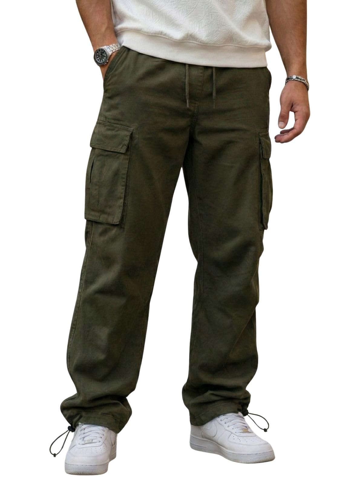veirdo Men’s Baggy Cargo Oversized Pants with Utility Pockets, Relaxed Loose Fit Street Style Trousers, All-Day Comfort, Perfect Casual Wear, Travel, (Size S to 2XL)-picture-23