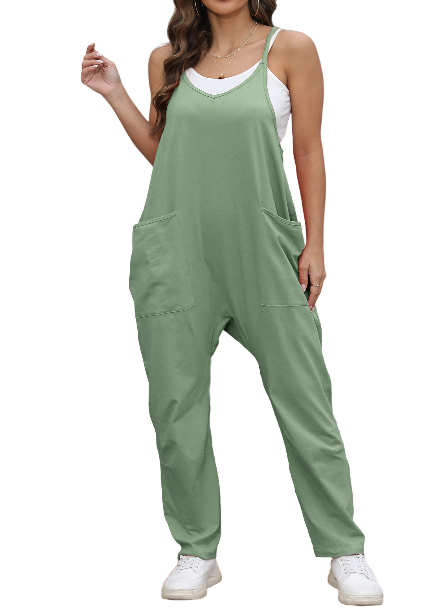 Photo 1 of **MEDIUM**
OUNAYA Womens Oversized Sleeveless Adustable Strap Casual Jumpsuits Wide Leg Rompers Long Pants With Pocket