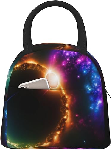Black Hole Galactic Space Lunch Bag Caja de almuerzo de gran capacidad Contenedor de almuerzo aislado para mujeres hombre trabajo al aire libre