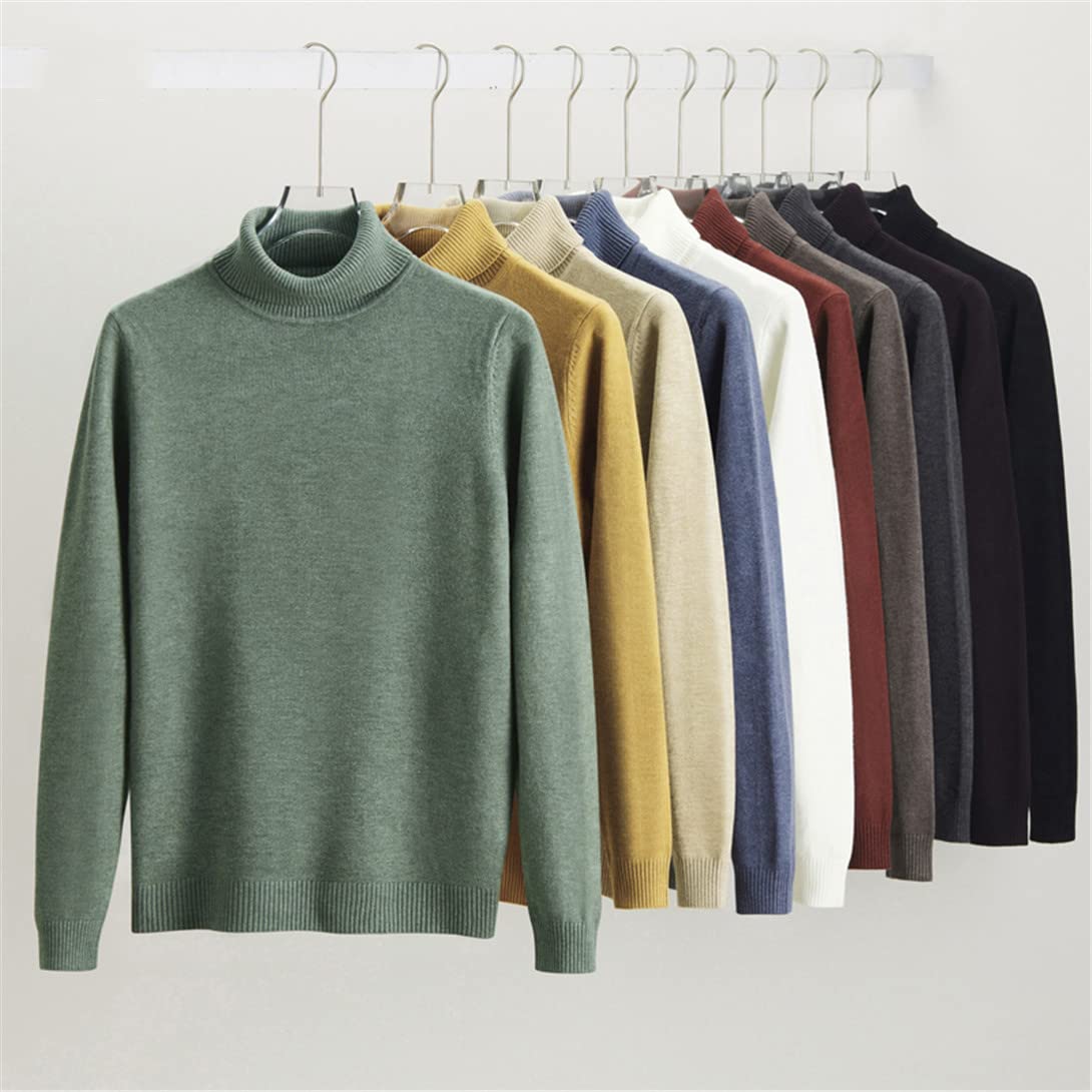 SaoBiiu Uomo Affari Maglione Nero Uomo Inverno Harajuku Maglione Lavorato A Maglia Verde Dolcevita Pullover per Gli Uomini Oversize