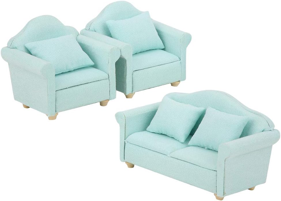 Dollhouse Sofa Set, 1:12 Mini Doll House Plaid Sofa Bahrain Ubuy