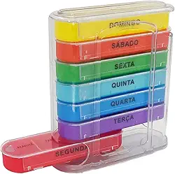 Porta Comprimidos Semanal Caixinha de Remédio Organizador de Medicamento Estojo PilBox Diário Cápsulas Smart Manhã Tarde Noite (Porta comprimidos COM11)