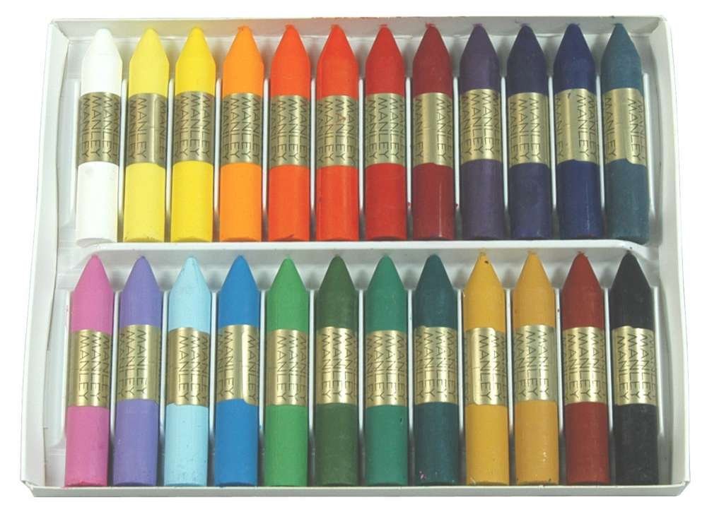 Manley 124 - Wax Crayons, 24 Units