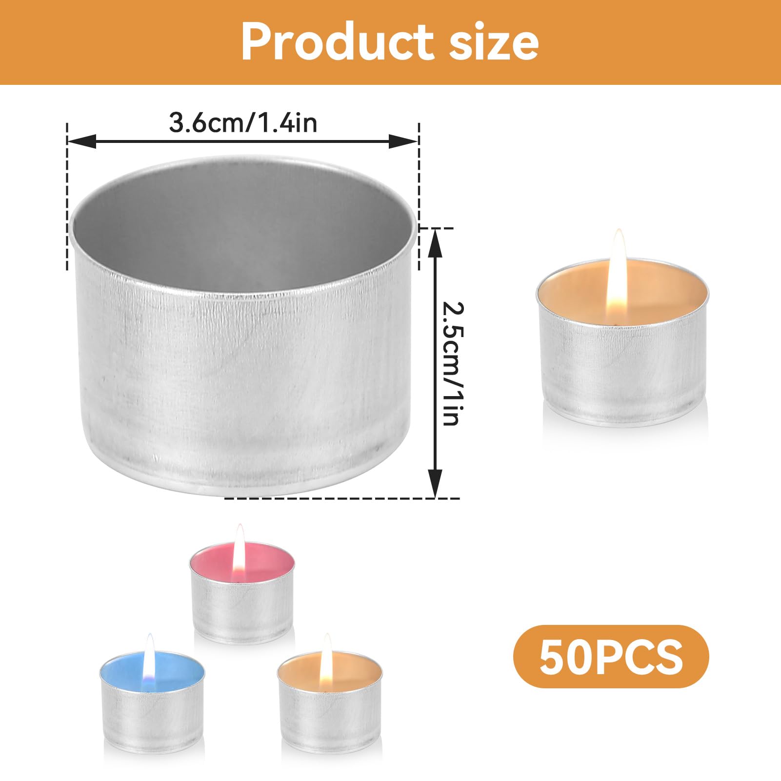 50 Uds. Latas de aluminio para velas de té, tazas de Metal para velas de té, caja vacía, contenedores de caja vacía para velas DIY
