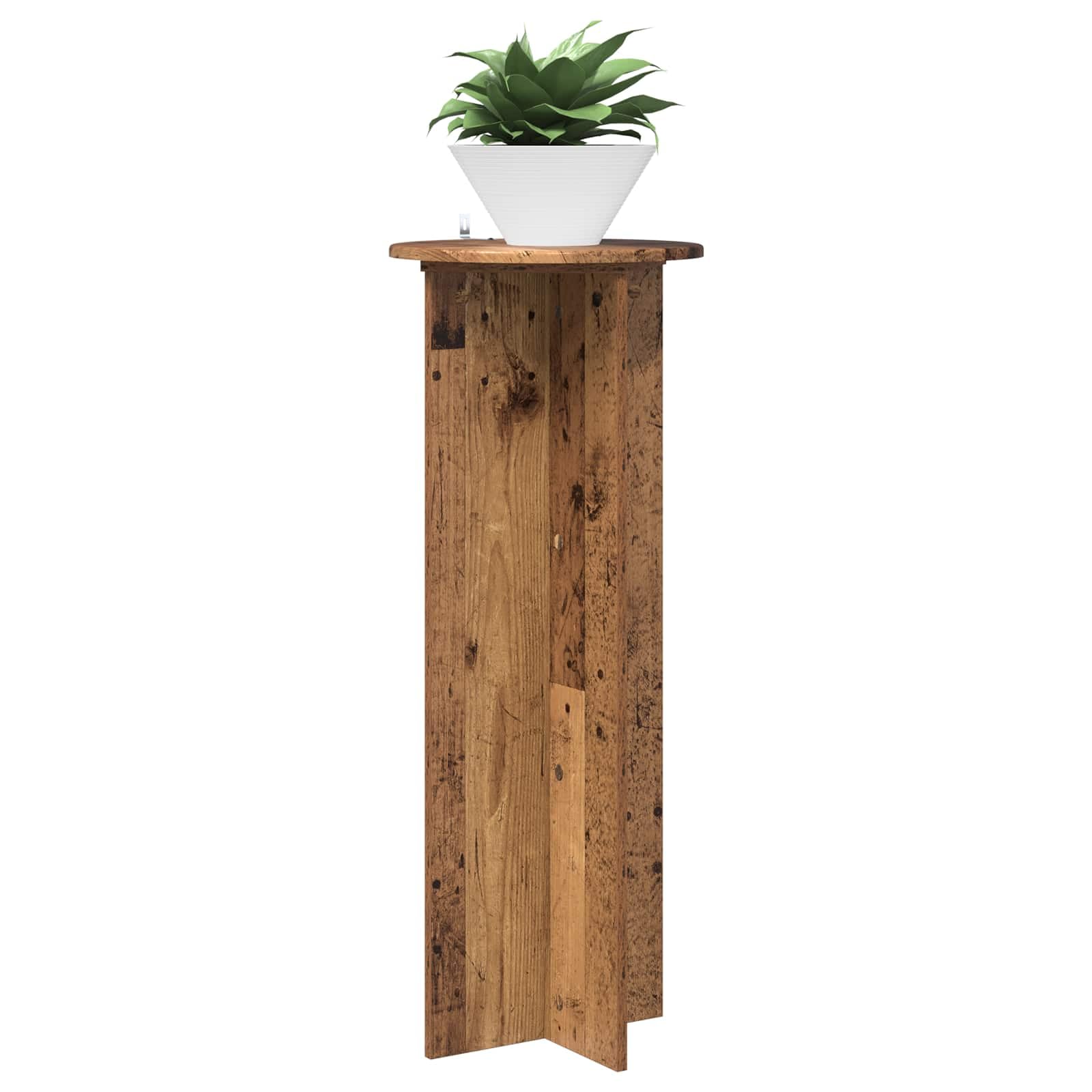 Pflanzenständer 2er Set Altholz-Optik 40x100 cm | Blumenhocker Holzwerkstoff für Zimmerpflanzen | Moderner Blumentopfständer Innenbereich Wohnzimmer Büro