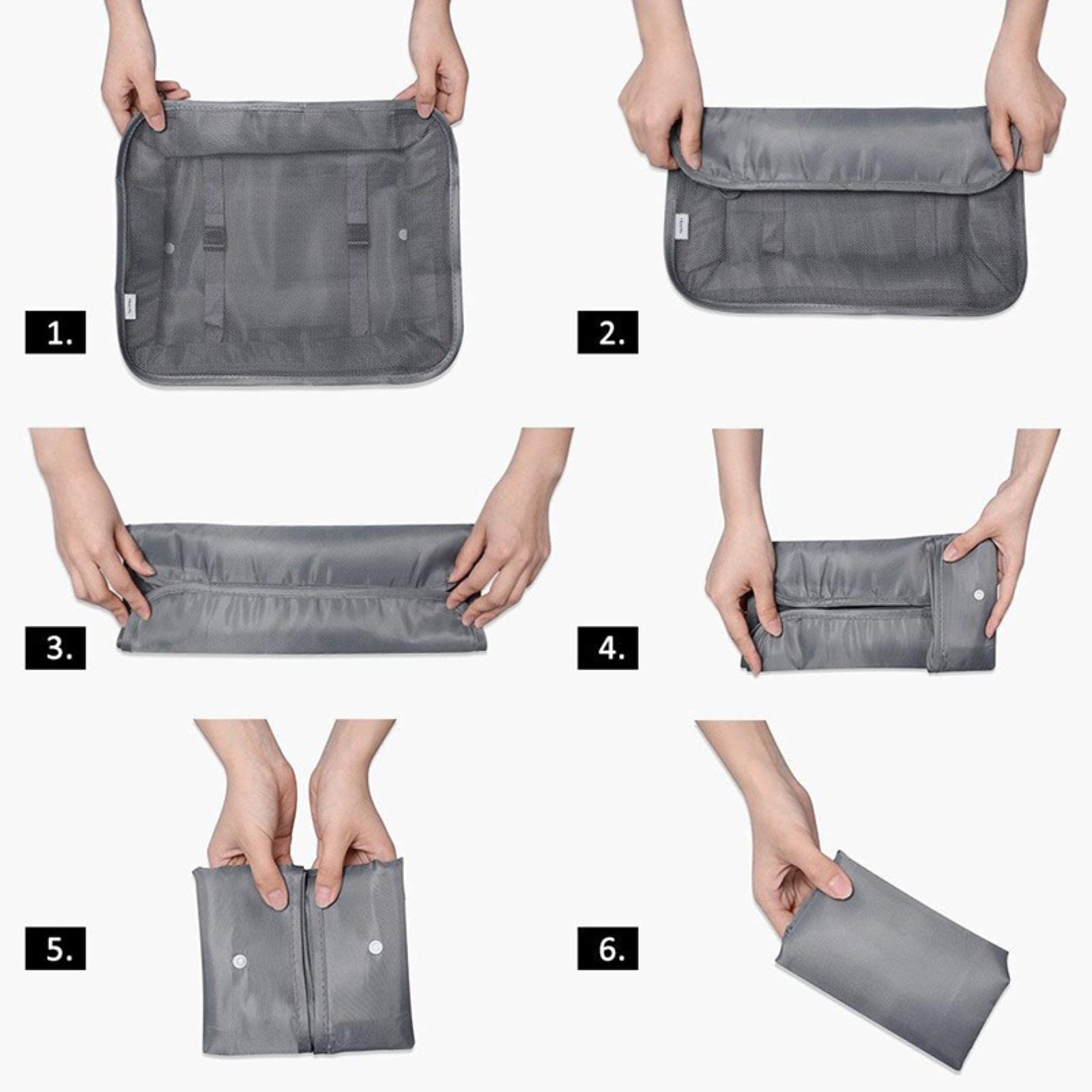 Zestaw 7 sztuk Organizator podróży Torby do przechowywania Zestaw do pakowania walizek Futerały do przechowywania Przenośny bagaż Tkanina But Tidy Pouch-7szt Koreański niebieski