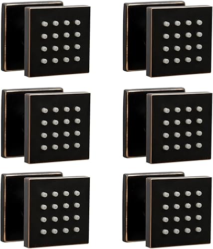 Miniatura 1 de HOMEDEC Chorros de rociador de cuerpo de ducha de masaje cuadrado de latón de 2 pulgadas, bronce aceitado, paquete de 6