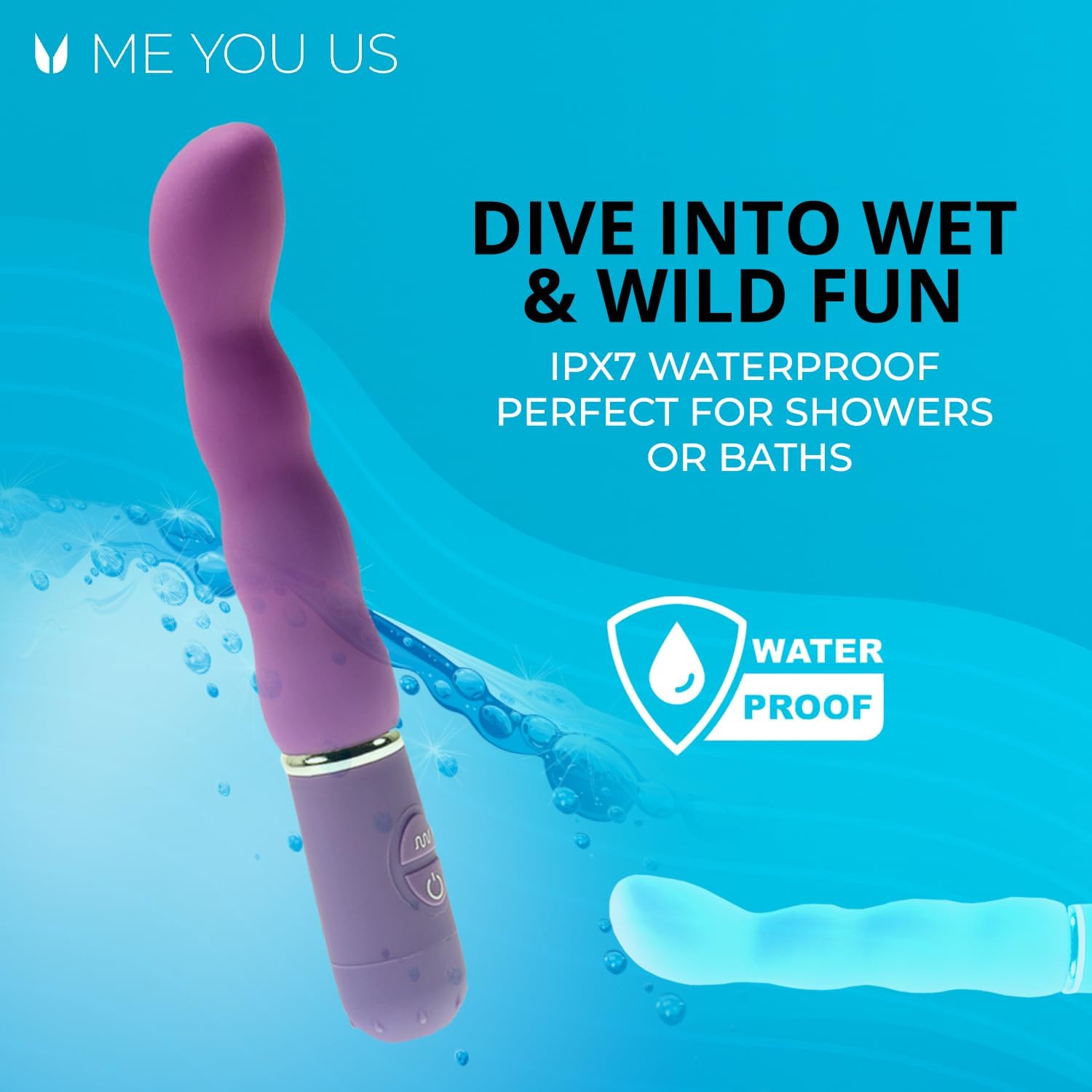 Me You Us Bliss G-Spot Vibrator Purple – Curved Silicone Vibrator with 10 Vibration Modes, Angled Head for Precision G-Spot Stimulation, Rippled Shaft, Waterproof, Latex & Phthalate Free
