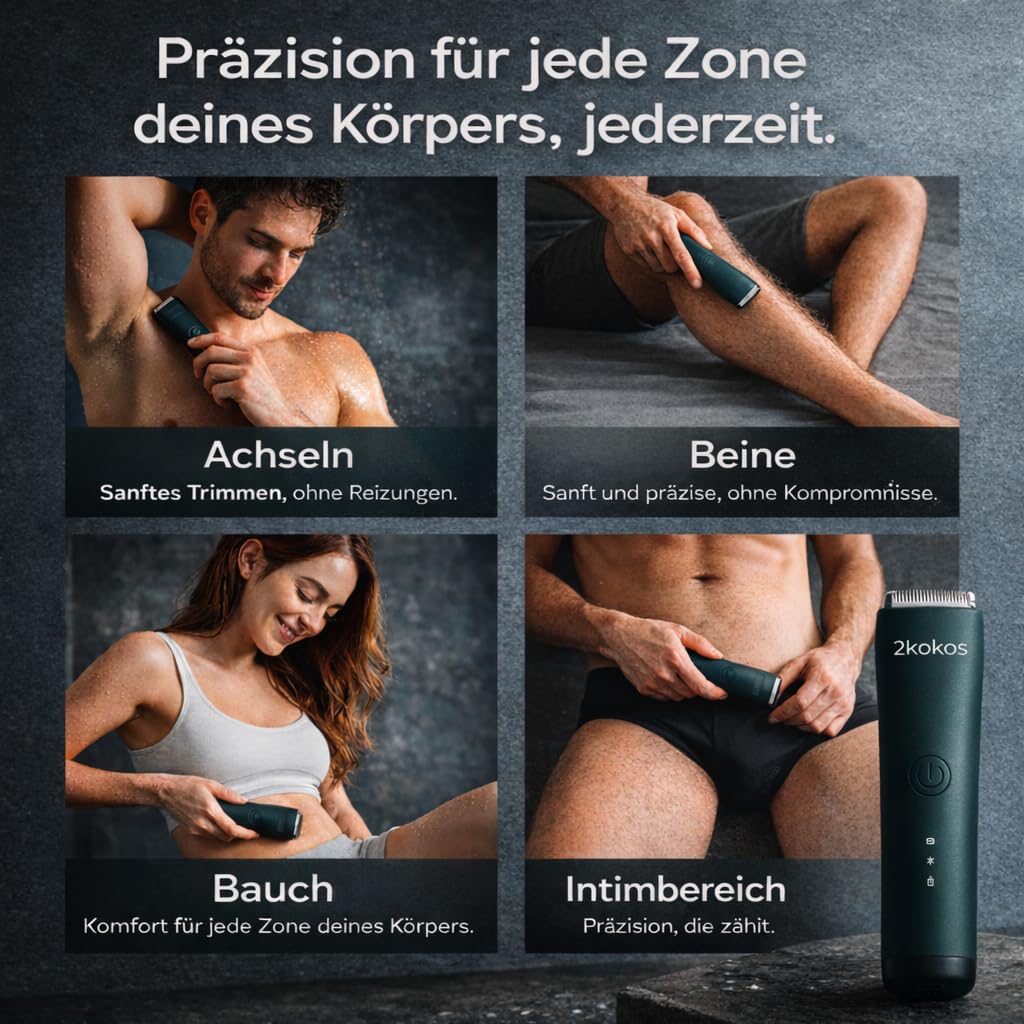 Intimrasierer Mann, Körperhaartrimmer für Herren, Bodygroomer, Rasierer herren intimbereich für Brust, Beine, Achselhöhle, Barttrimmer Herren, Wasserdicht Elektrischer Trimmer