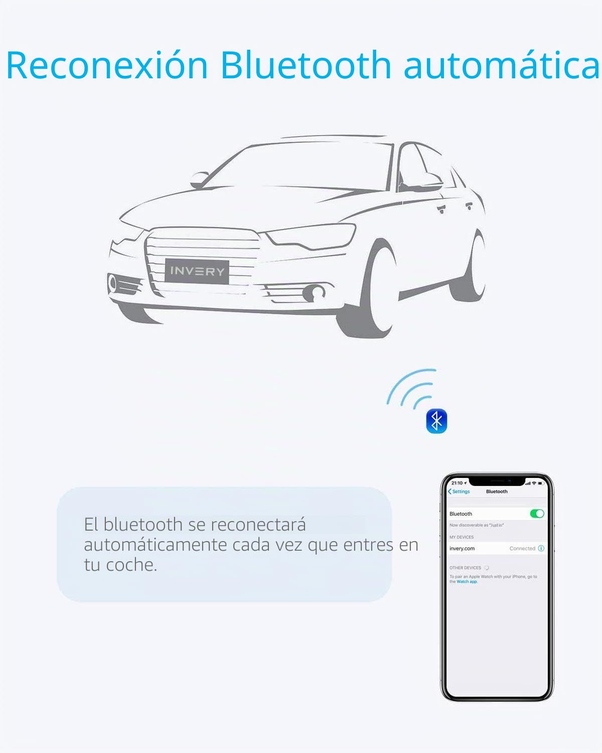 Airdual Bluetooth Car Kit Adaptador para BMW / Mini Cooper / Maserati-Android y iPhone Adaptador Inalámbrico AUX/SUB para iPhone Integración de iPod con cable