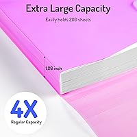Vista 3 de Forvencer Carpeta de Bolsillo, 4X Capacidad Regular, 5 Paquetes de Carpetas de Plástico Super Pesadas con Cierre Hermético, Carpetas con Bolsillos