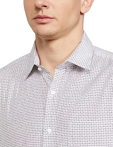 Image of Raymond Men's Pure Cotton Print Pattern Slim Fit Semi Cutaway Collar Full Sleeve Formal Shirt