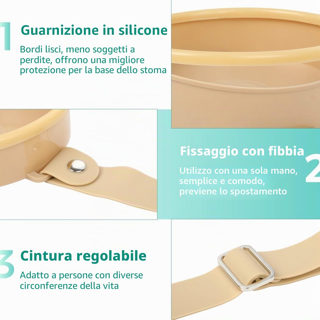 Copertura per doccia per stomia, copertura impermeabile per stomia, sacca per stomia, protezione per ferite, per stomia e doccia, copertura per stomia con cintura regolabile