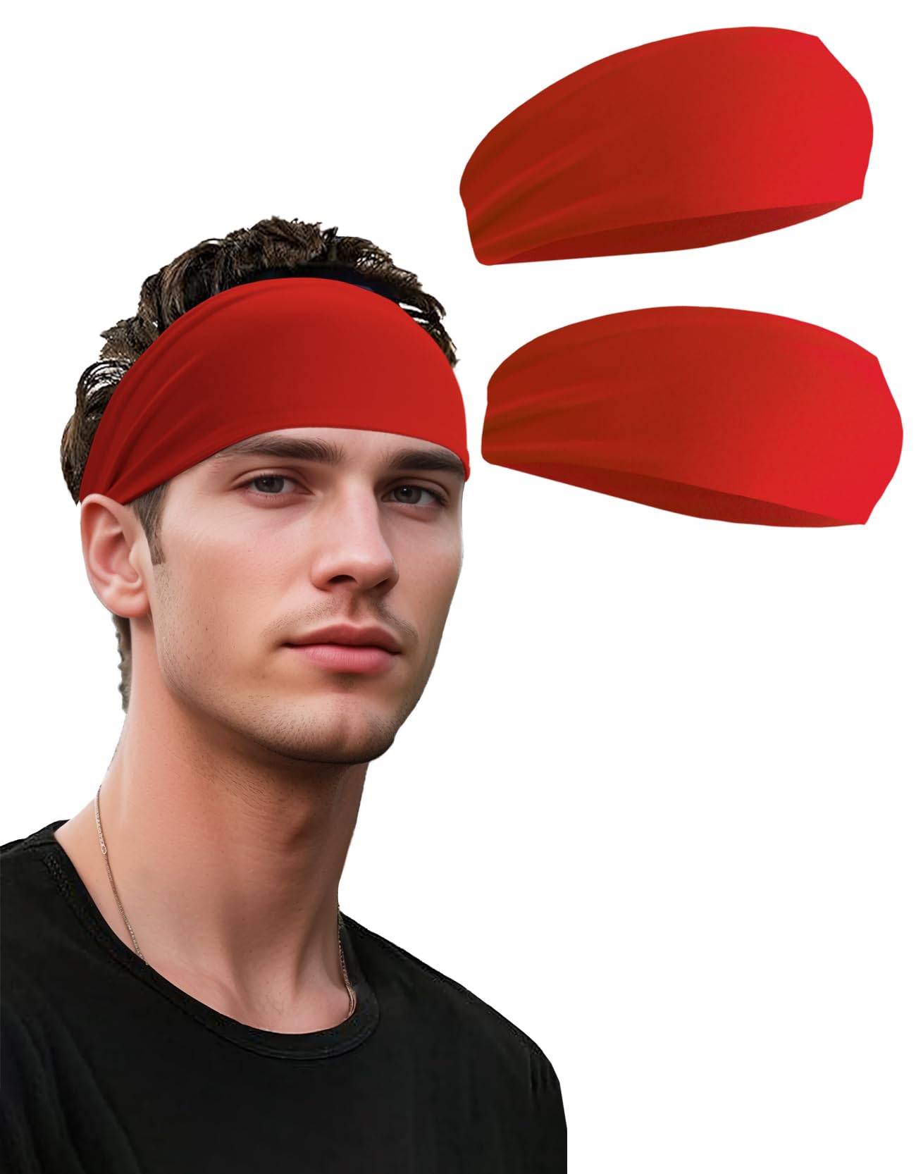 Diademas para hombres y mujeres, diadema antideslizante para el sudor, deportes, correr, ciclismo, yoga, baloncesto, entrenamiento, fútbol americano