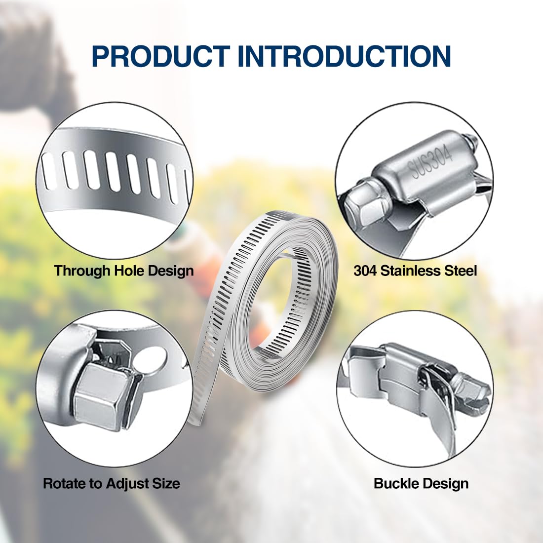 Fascette Stringitubo In Acciaio Inox 304 - 3m + 8 Fissaggi | Regolabili Per Tubi Gas/Acqua - Foto 7