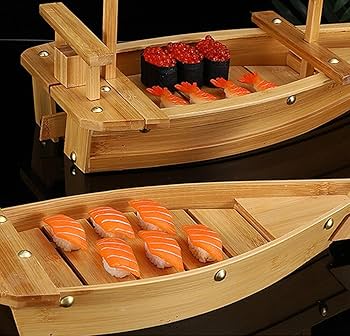 Amazon.co.jp: 竹製 寿司ボート 和風 舟盛り器 刺身皿 寿司盛台