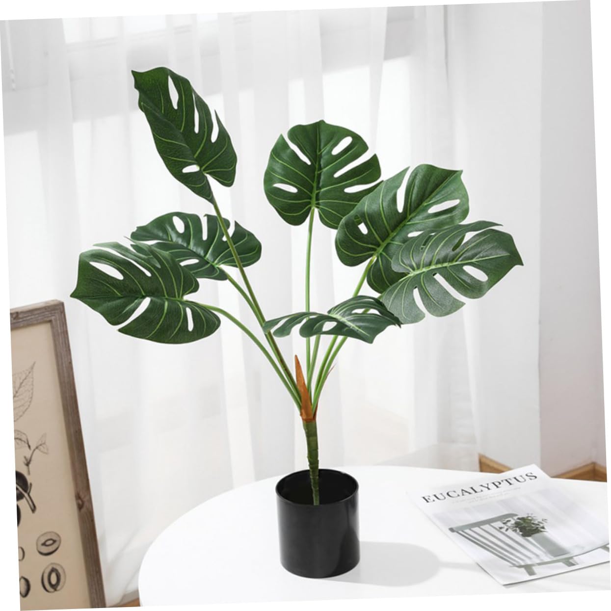 Zerodeko 3 Stücke Grün Künstliche Pflanze Ornament Lebensechte Faux Laub Blatt Dekoration Für Wohnkultur