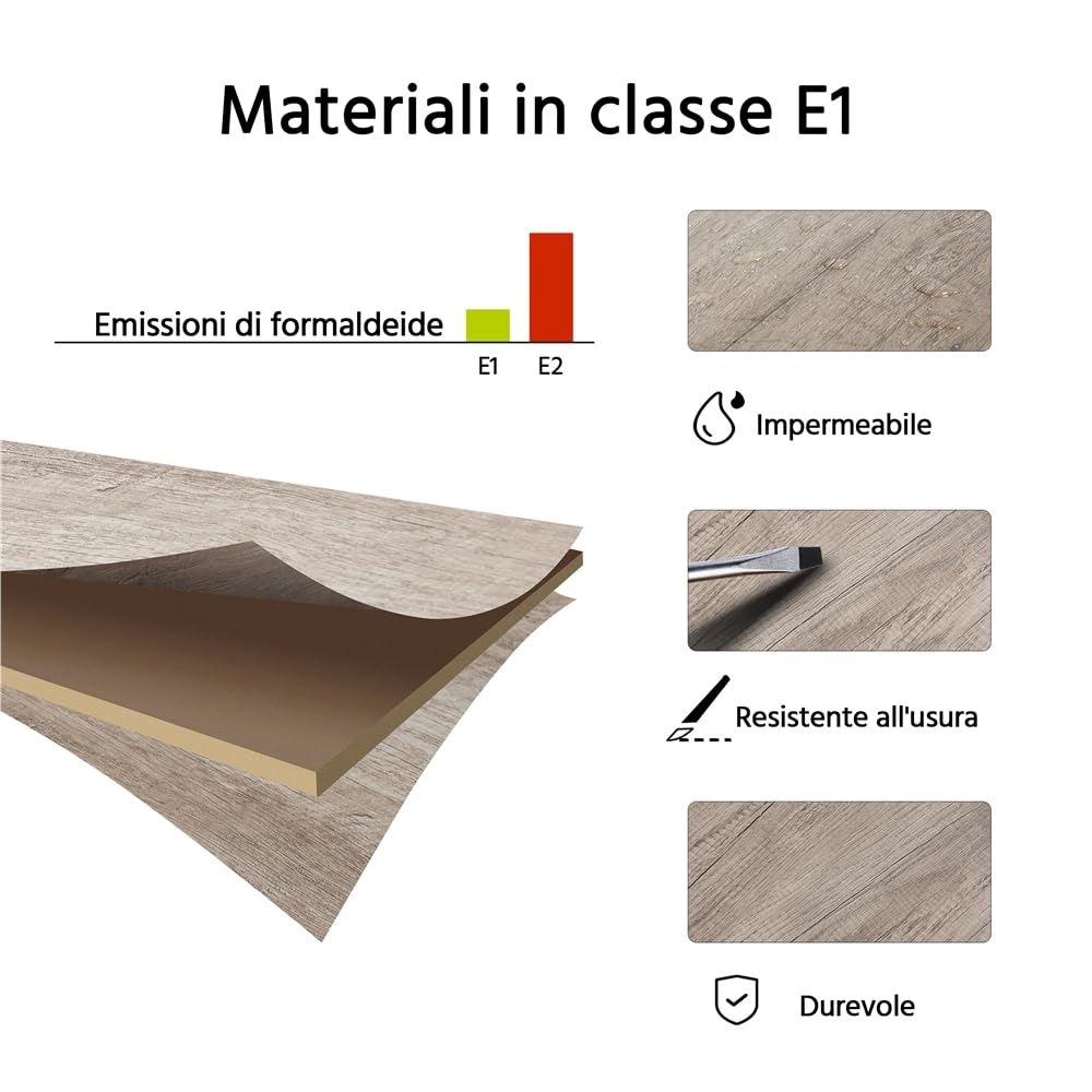 Yaheetech Tavolino da caffè Sollevabile 120 x 59 x 49,5-62,5 cm, Grigio