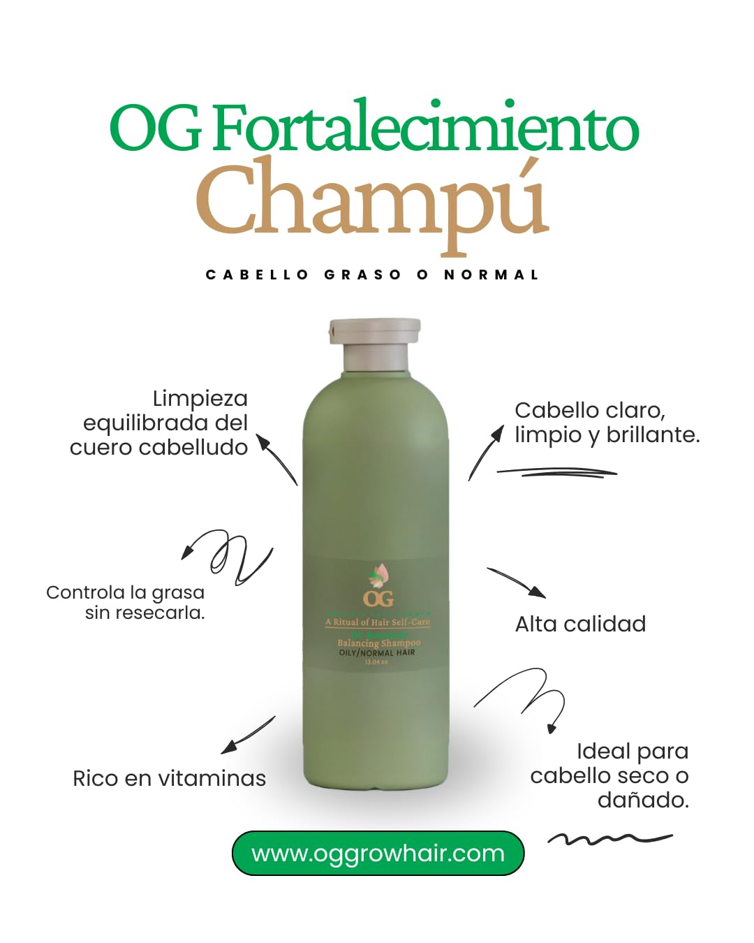 OG Rosemary Hair Growth Shampoo – Strengthening & Anti-Frizz, Balancing Formula for Oily to Normal Hair, Natural Oils & Rosemary Extract, 13 4oz