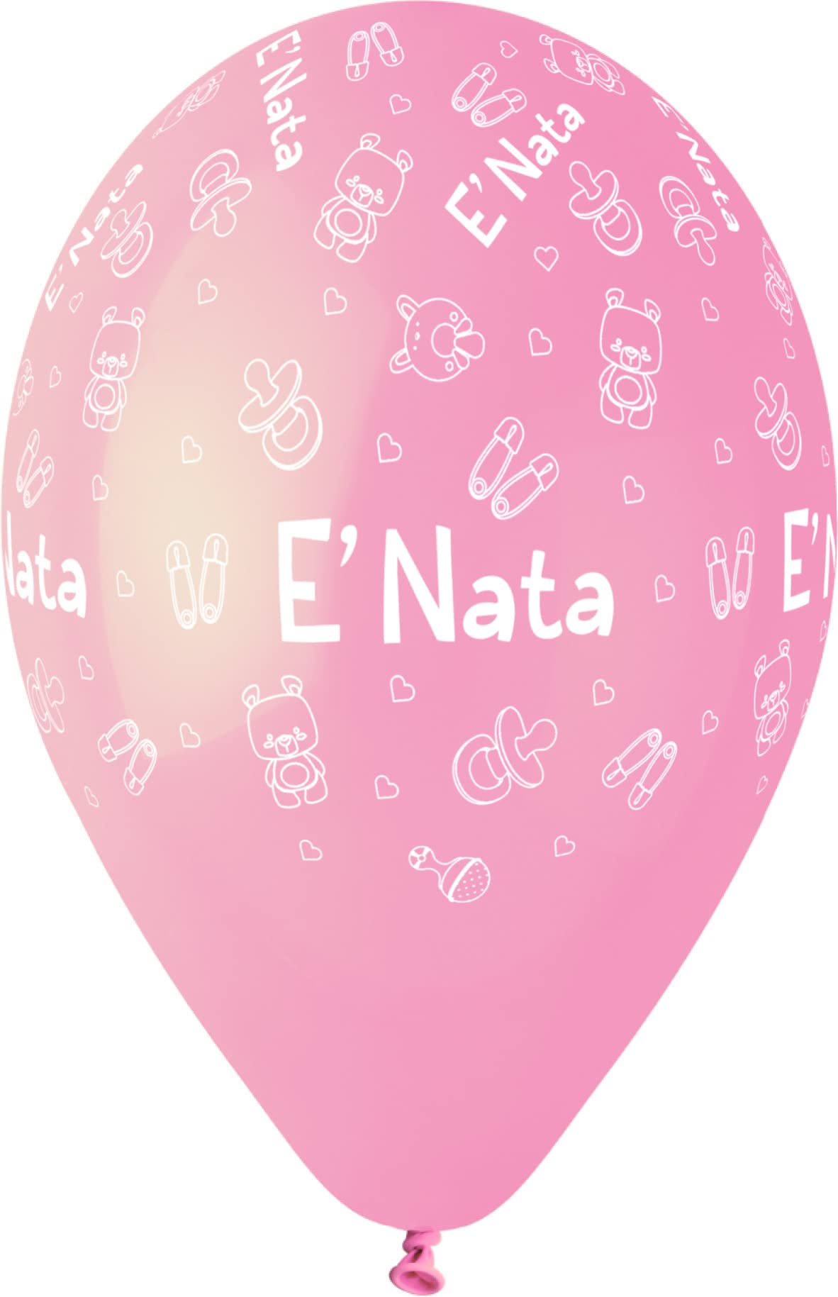 Pack 25 balloons "E' Nata" Baby Shower in natural latex Premium Quality G120 (Ø 33cm / 13"), pastel pink