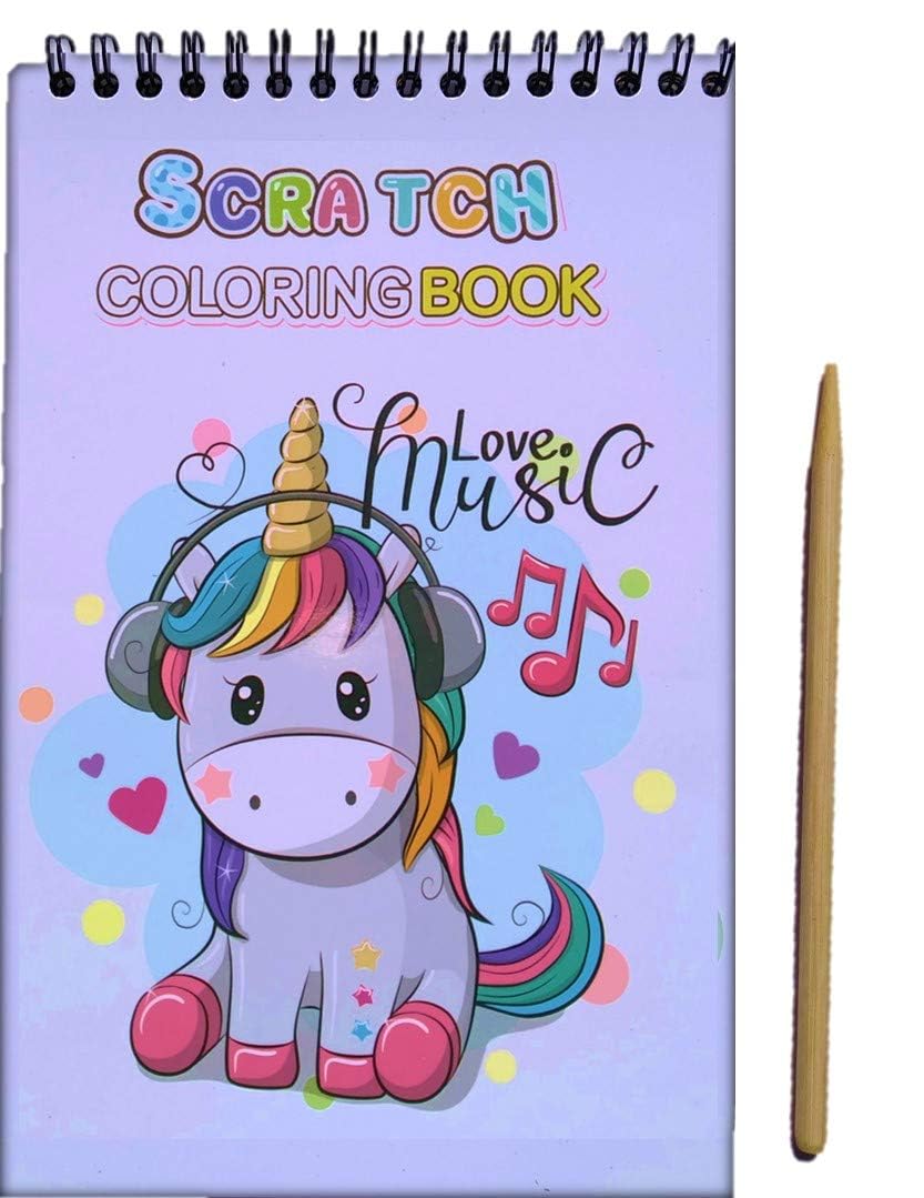 JAPSI Color Scratch Notebook with Scratching Tool | A5 Size | Best Birthday Gift for Kids | Drawing Painting Book | Scratch Art Cards for Kids | Art Book | 10 Pages (Each) Pack of 2 | Age 4 & Above