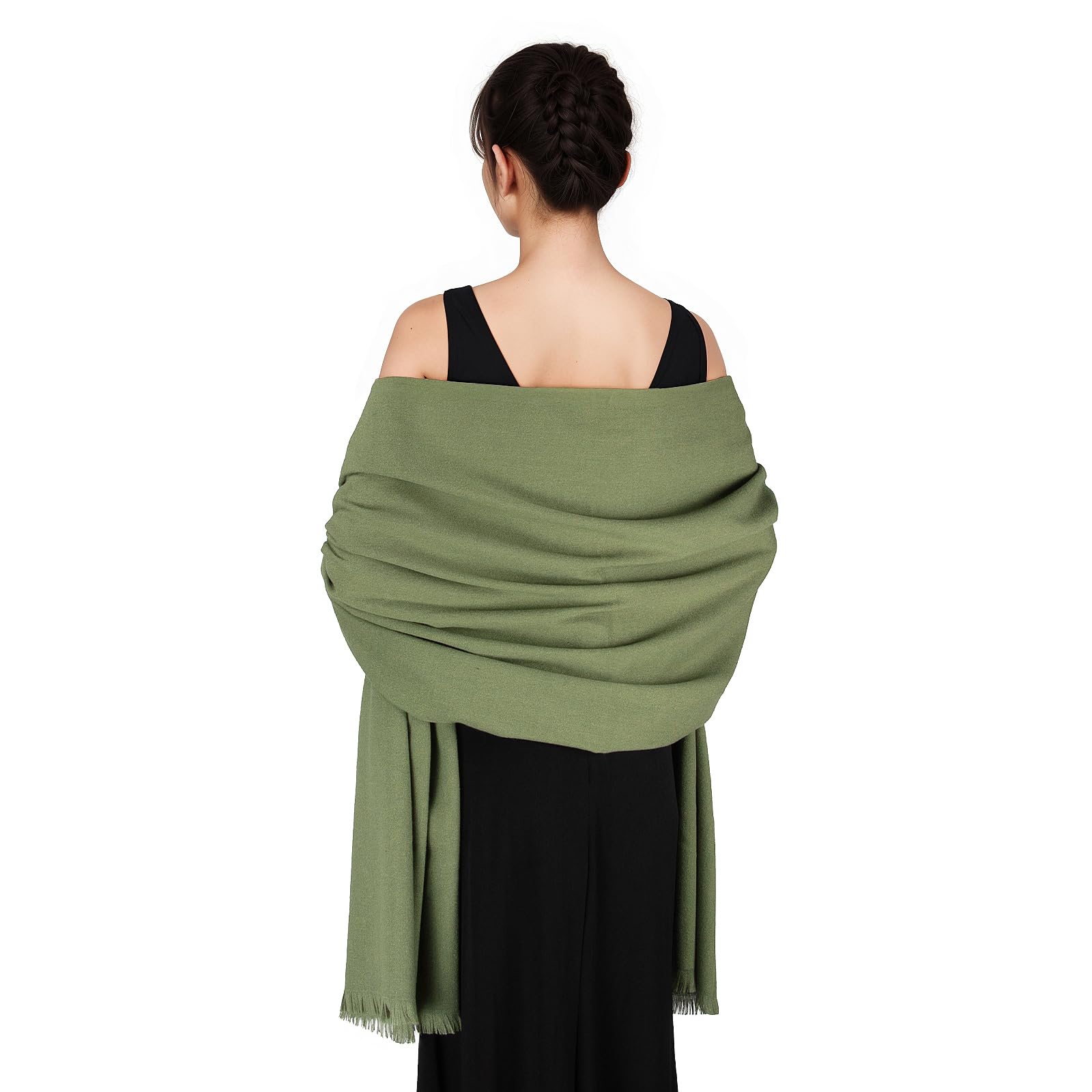 Swat Pany Women's Green Scarf Scarfs For Pashmina Shawls And Wraps For Wedding Winter