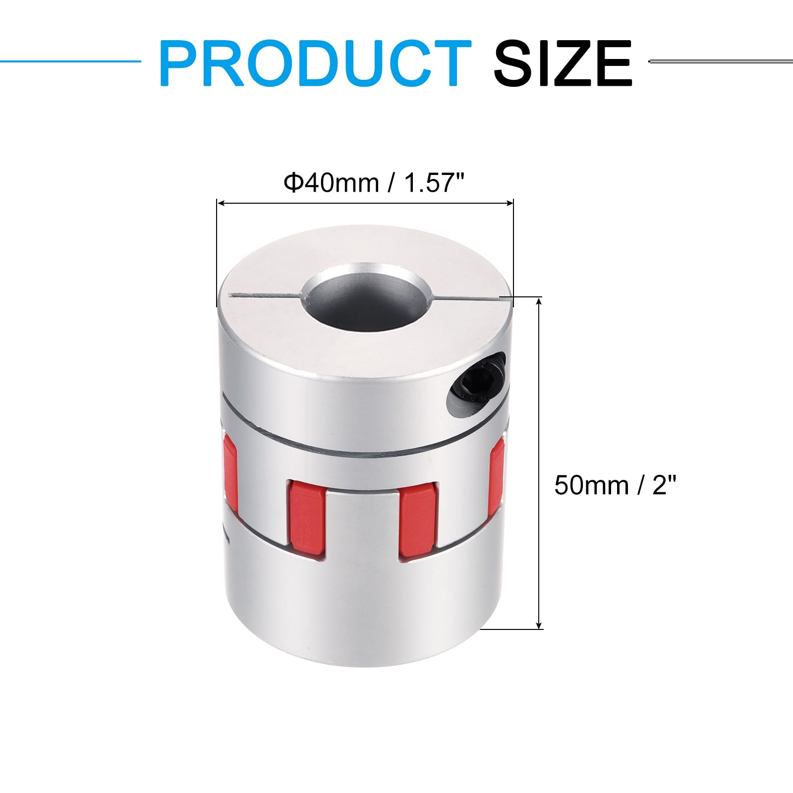 Sourcing Map Aluminium-Wellenkupplung 12 Auf 20 Mm – Flexible Spider-Kupplung L50 X D40 Mm – Für 3D-Drucker & CNC-Maschinen
