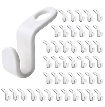 KiGesYo 100Pcs Clothes Hanger Connector Hooks, Cascading Hanger Hooks Extender Clips Connection Hooks for Heavy Duty Space Saving Outfit Hangers or Clothes Closet (White)