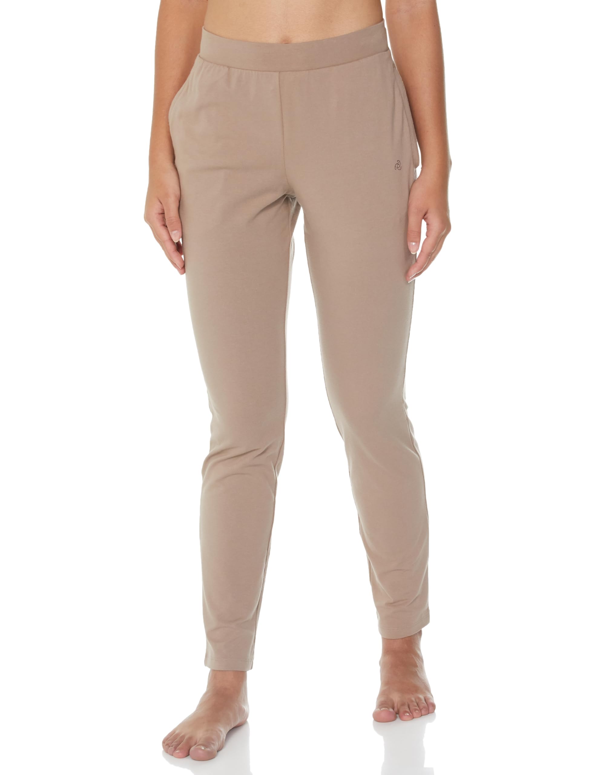 jockey 1301 Women's Super Combed Cotton Elastane Stretch Slim Fit Trackpants with Side Pockets_Taupe Grey_S-picture-12