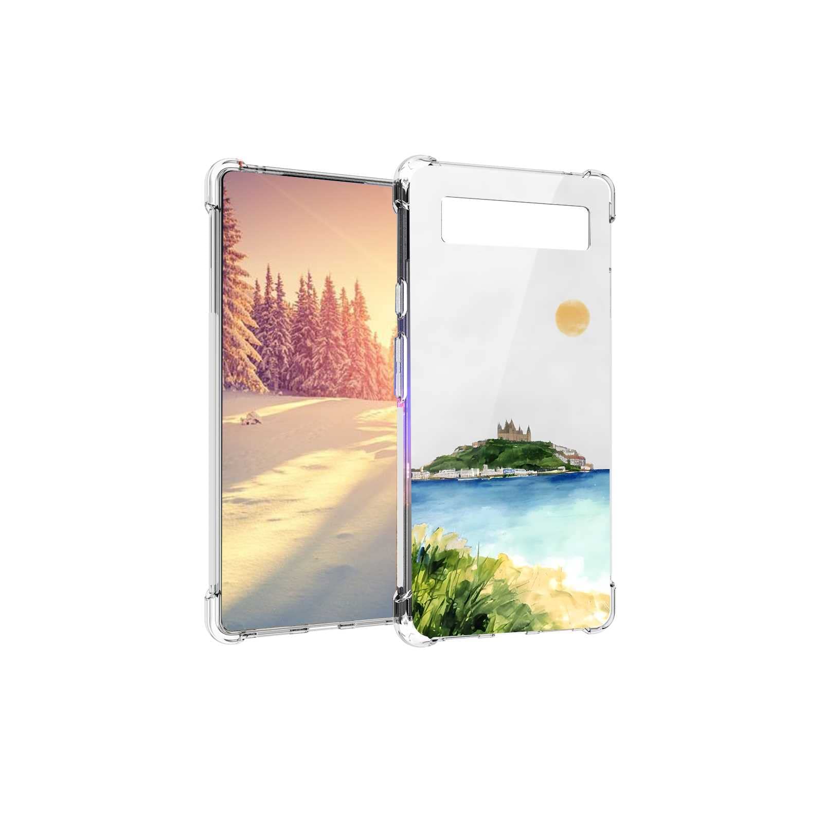 Compatible with Google Pixel 6 Landscape Case,Coastal Natural Mount Sea Ocean Vista Pattern for Google Case Men Women,Soft TPU Non-Slip Case for Google