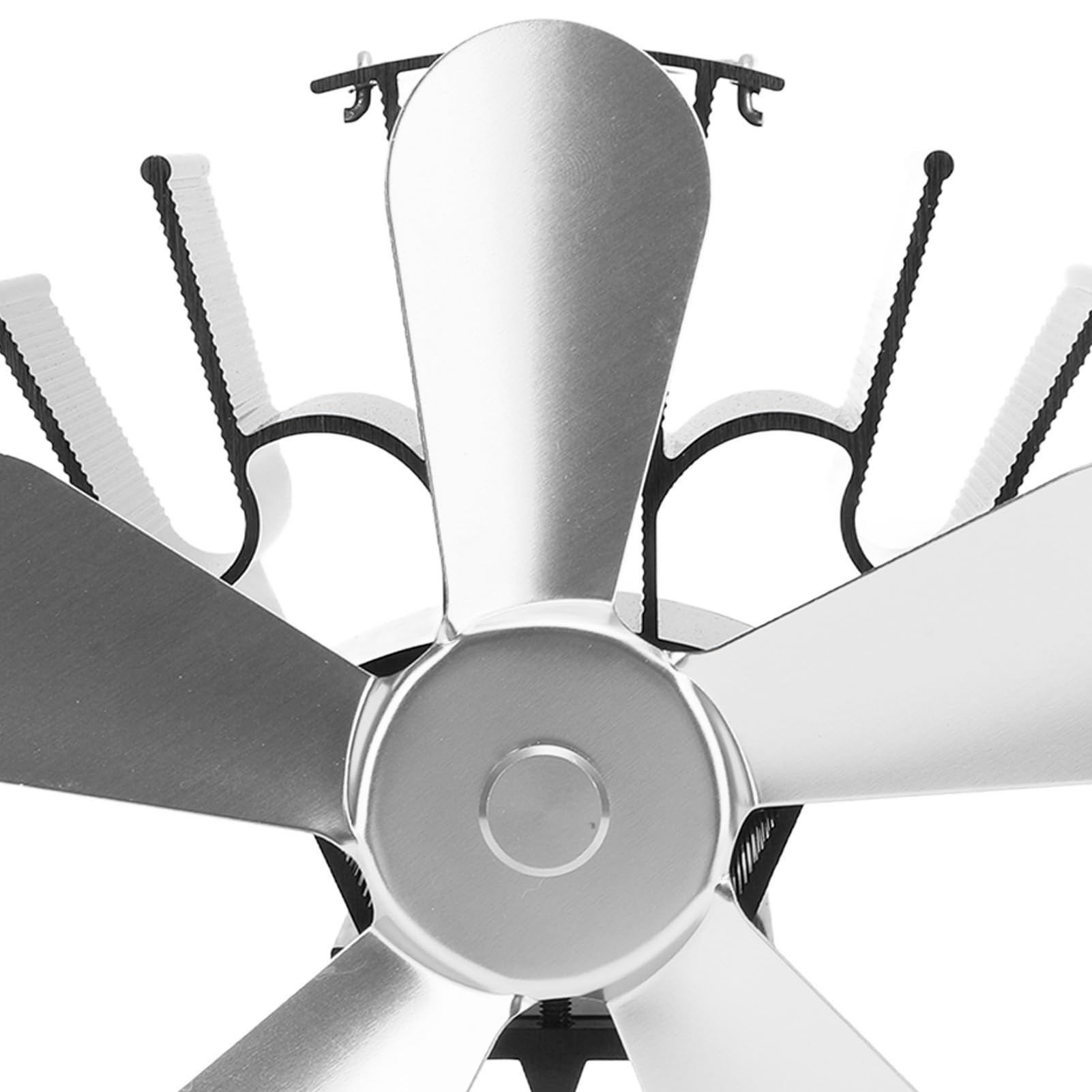 Fafeicy Ventilatore Termico 5 Pale per Stufa a Legna, Silenzioso, Ecologico, Senza Elettricità, per Camini e Stufe a Legna (SILVER)
