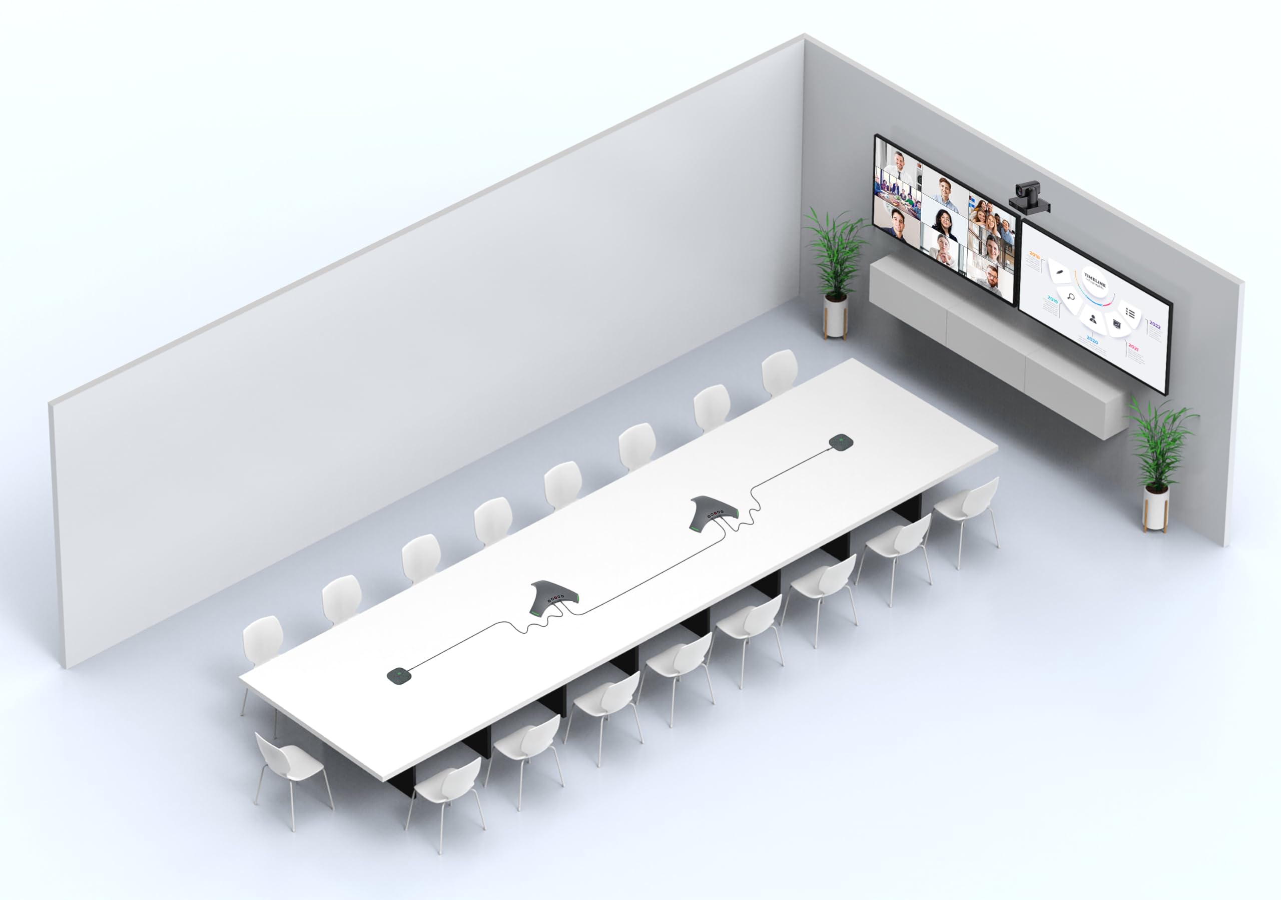 Octopus Ultra, Altoparlante e microfono per conferenze con microfono di estensione, riduzione del rumore e dell'eco, connessione Bluetooth, USB e connessione Daisy