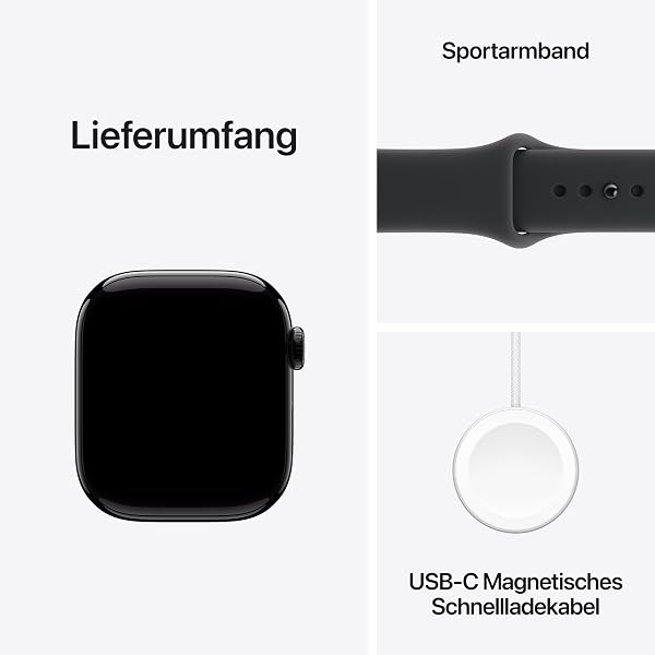 Apple Watch Series 11 GPS 42mm Smart Watch with Diamond Black Aluminium Case and Black Sports Band (S/M). Sleep Index, Fitnes - 5