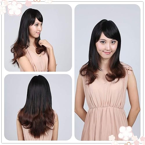 Miniatura 6 de Parte lateral recta con clip en la frente con flequillo para mujeres con cabello fino 99J # vino tinto