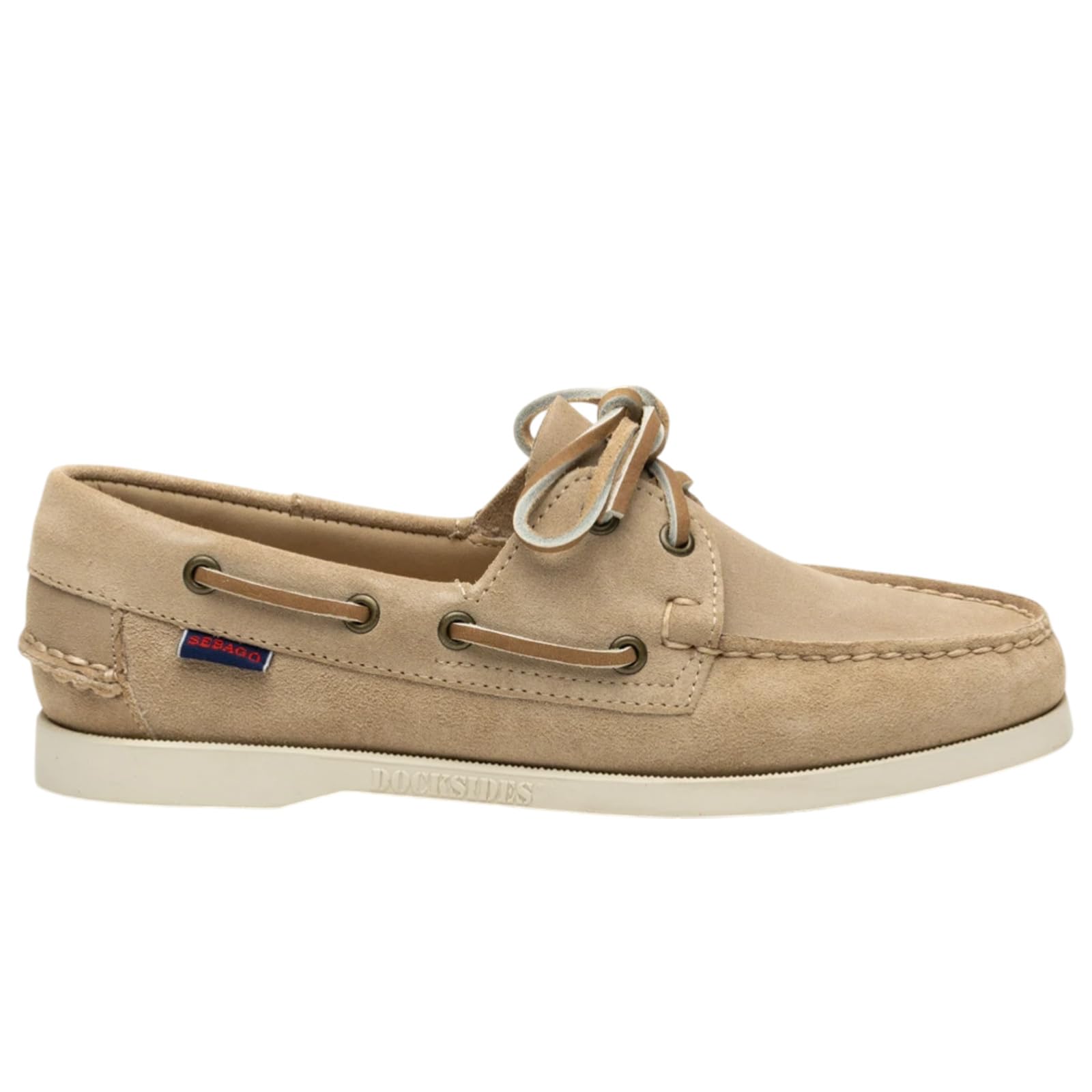 Sebago Mocassino Donna, Modello Portland Flesh out Woman, in Pelle, Punta Arrotondata, Chiusura con Lacci, Colore Beige Camel Modello: 781111W 906