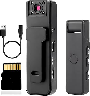 Ultra hd 2-in-1 Sports Video Audio Recorder,64GB Mini Night Vision Body Camera with 180° Rotating Lens,Wearable Personal Portable Cameras Recorder DV,5HR Battery & IR Night Vision