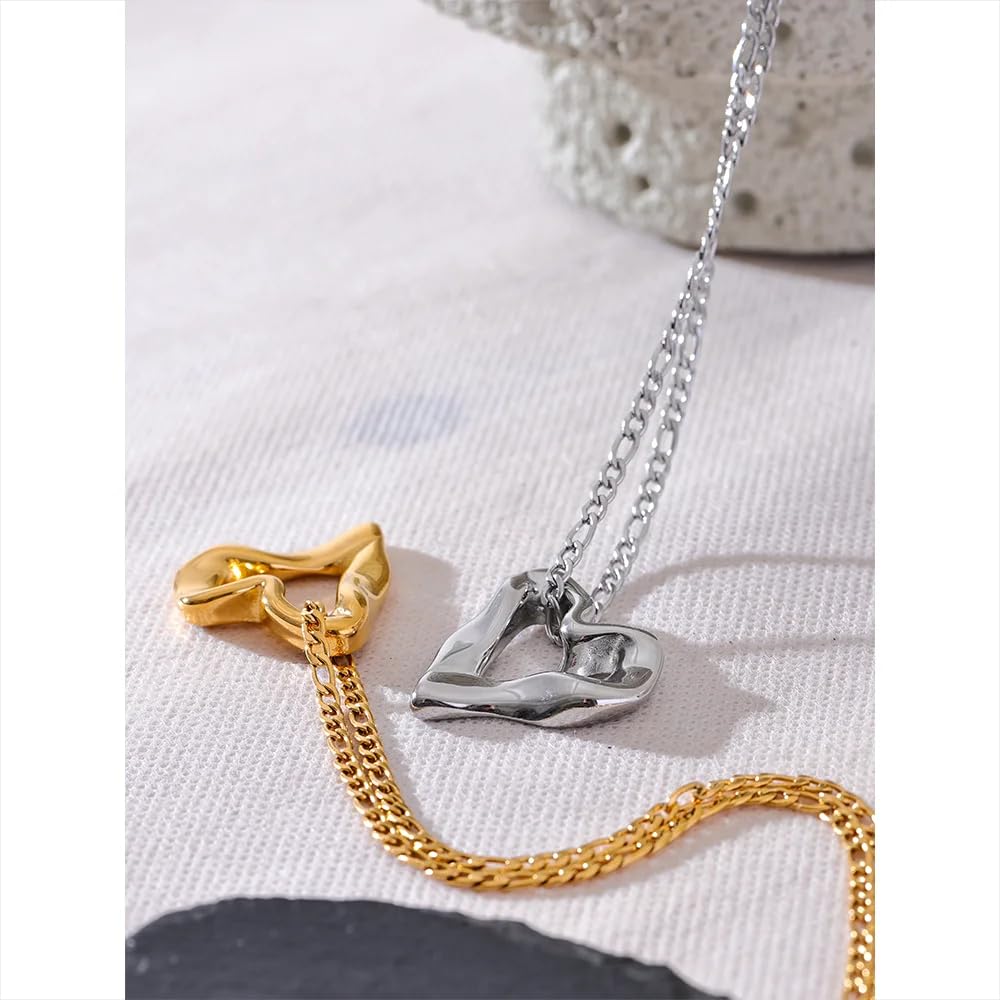 Akcesoria dla dziewcząt Minimalistyczny uroczy naszyjnik w kształcie serca dla dziewczynek, srebro 925 Romantyczny słodki wisiorek Choker - naszyjnik, medalion Kobieta Urodziny Walentynki