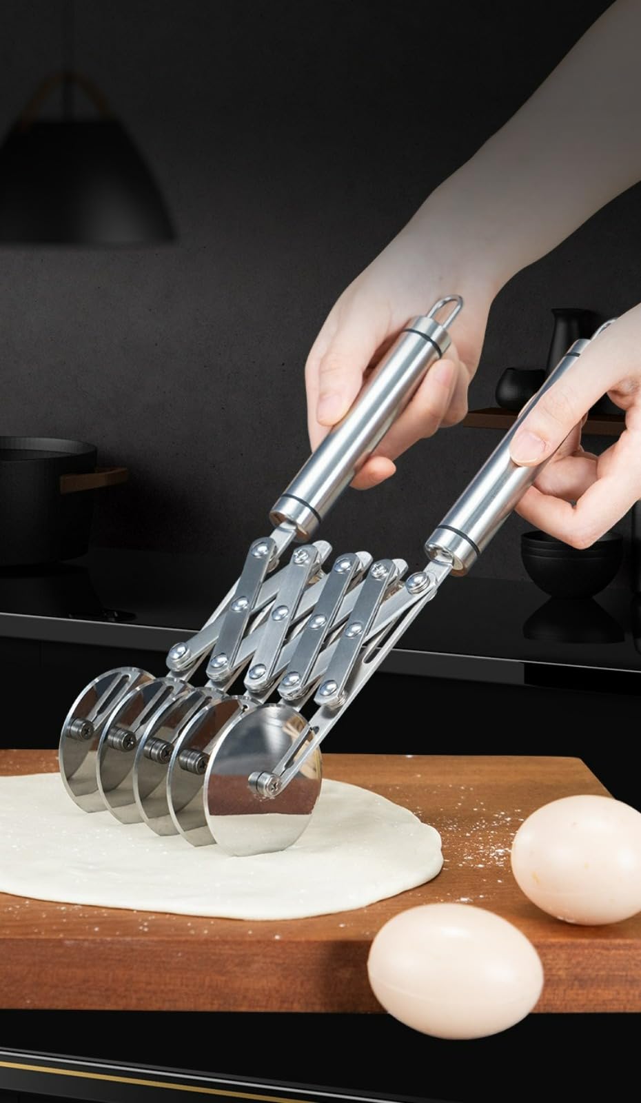 Youtiao Messer aus Edelstahl mit mehreren Rädern, langlebiger Teigschneider zum Backen und Gebäck