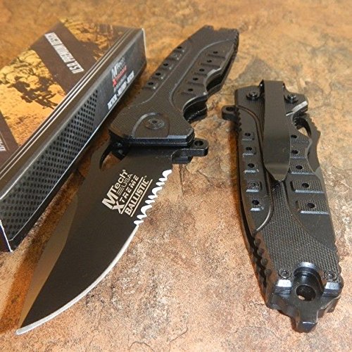 New MTech Xtreme Ballistic Black Tactical G-10 Spring Assisted Open Serrated Eco'Gift Limited Edition Knife with Sharp Blade