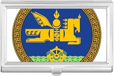 Mongolia National Emblem Business Card Holder Case Pocket Box Wallet