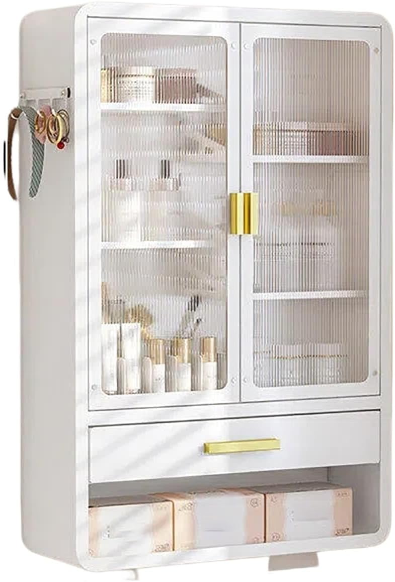 Wall Mounted Bathroom Cabinet Adjustable Shelf Makeup Organizer