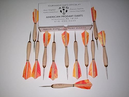American ProDart - Dardos de madera #1 Torneo de 5 78 pulgadas de longitud, caja de 12 piezas