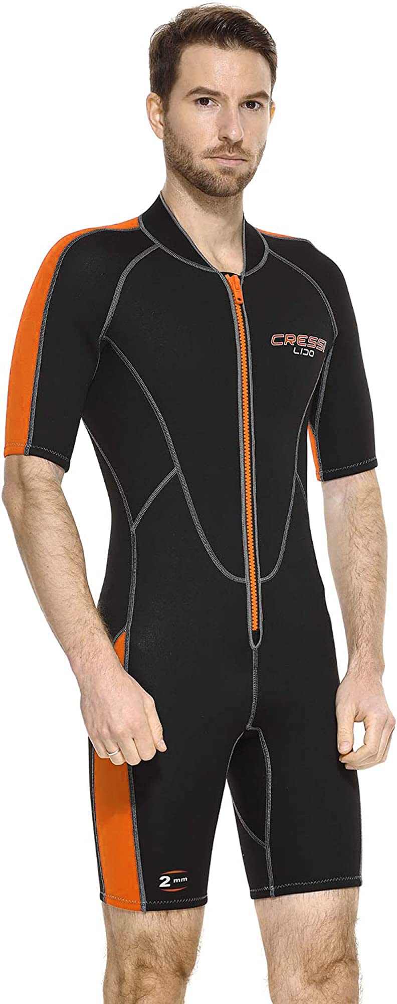 *MUTA LIDO SHORTY UOMO NERO/ARANCIONE 2mm XXL/6