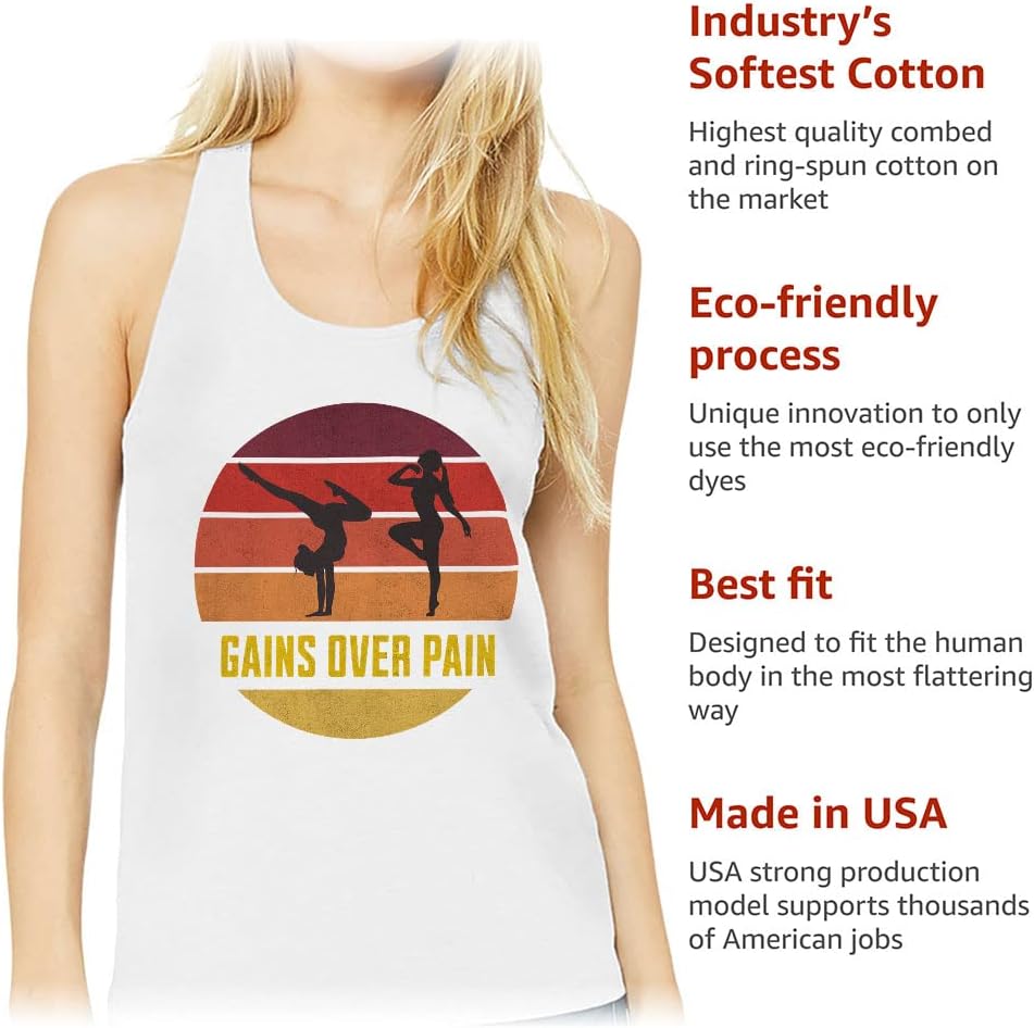 Gains Over Pain Women's Racerback Tank - Inspirational Tank Top - Cool Workout Tank