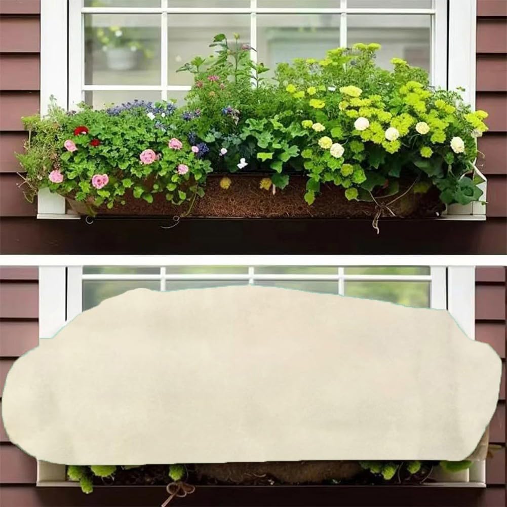 Copertura antigelo per piante, tessuto non tessuto resistente al freddo, con isolamento, per alberi e arbusti da giardino, beige, 101,6 x 38,1 x 45,7 cm