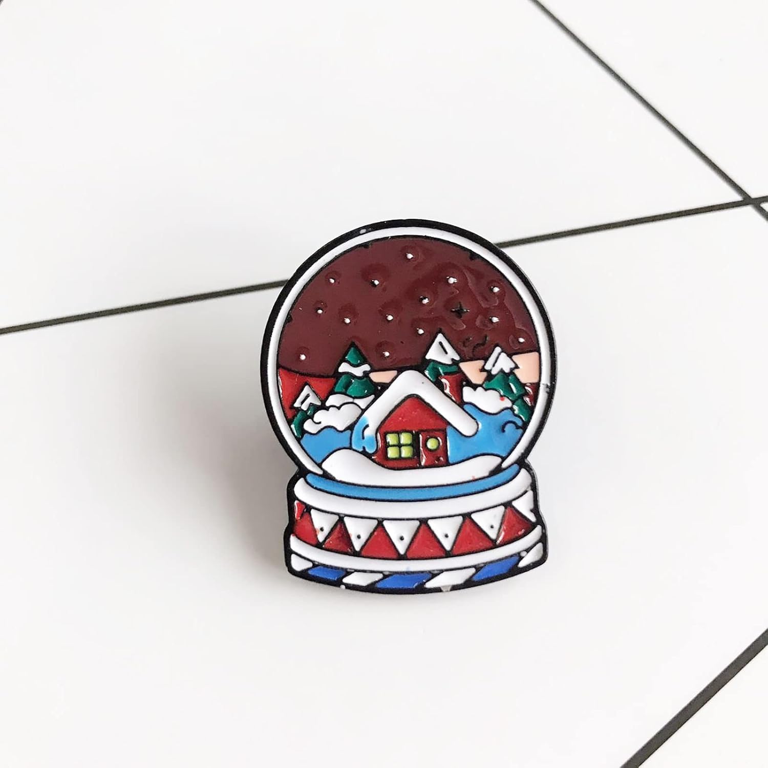 Cartoon Brooch, Colorful Snow Boutonniere Fashion Clothing Accessories